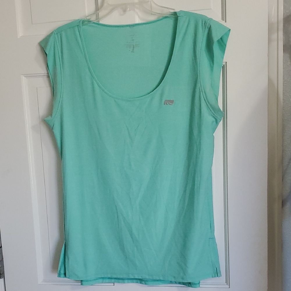 Marika Women's Aqua Cap Sleeve Top Sz Xl